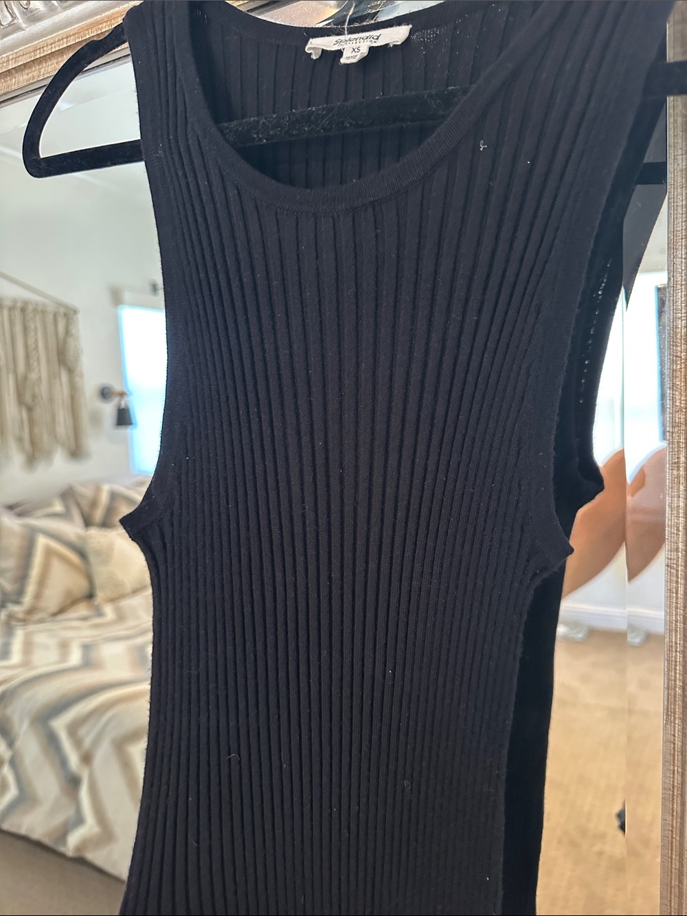 Splendid Black Ribbed Tank Dress - Picture 3 of 4